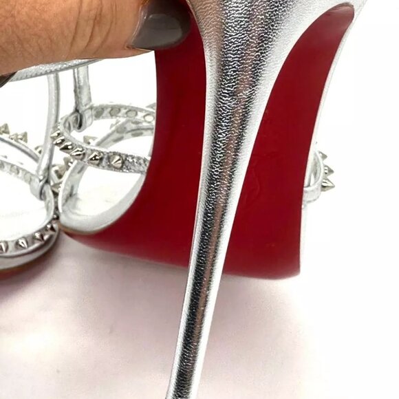 Christian Louboutin TATOOSHKA SPIKES 100 Strappy Sandals Heels Shoes - Picture 12 of 15